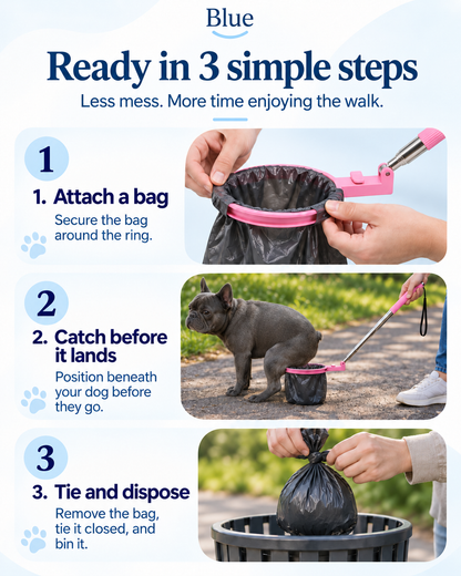 Blue Foldable Dog Poop Catcher