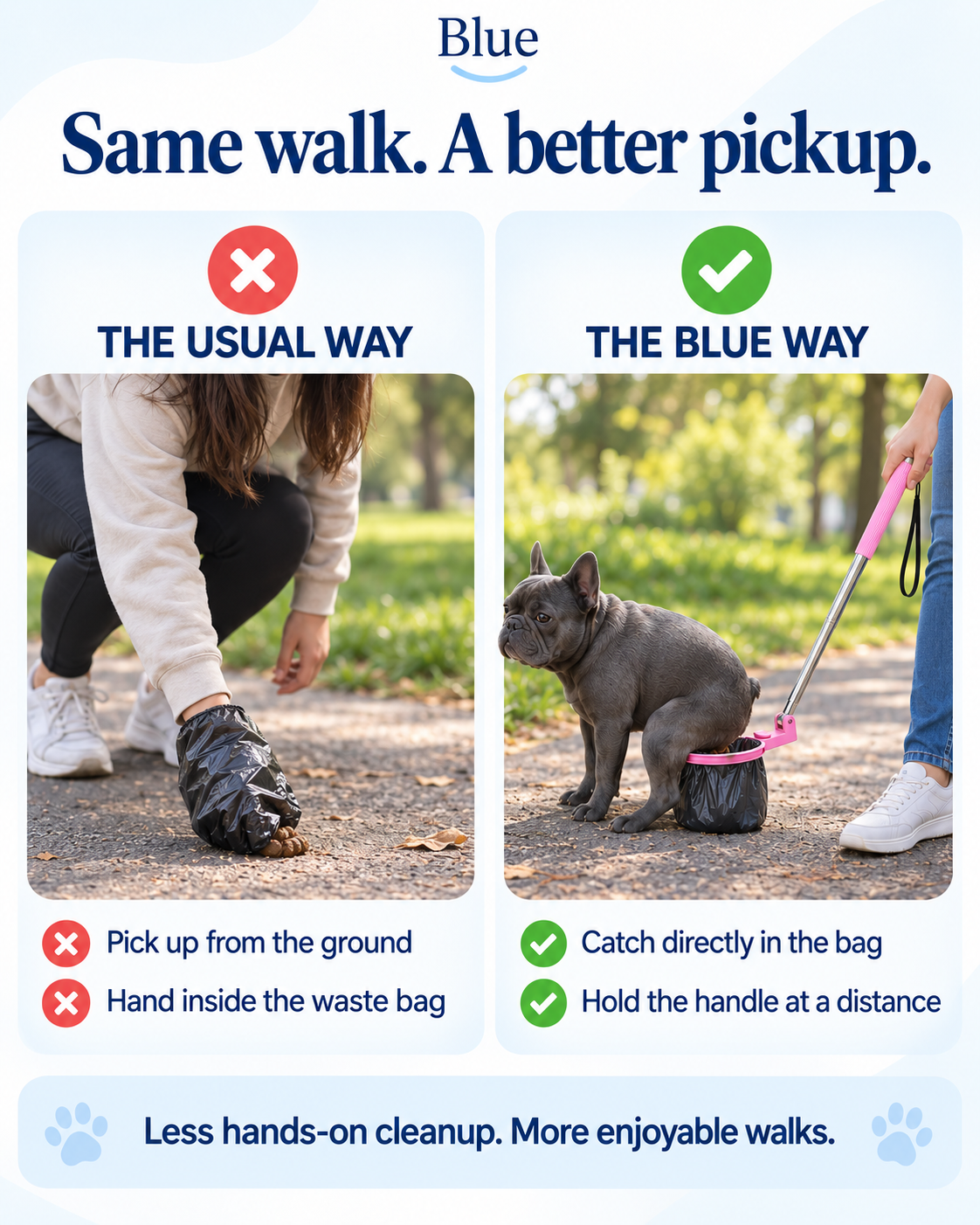 Blue Foldable Dog Poop Catcher