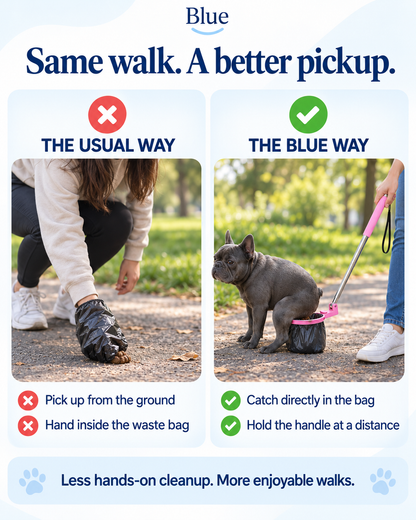 Blue Foldable Dog Poop Catcher